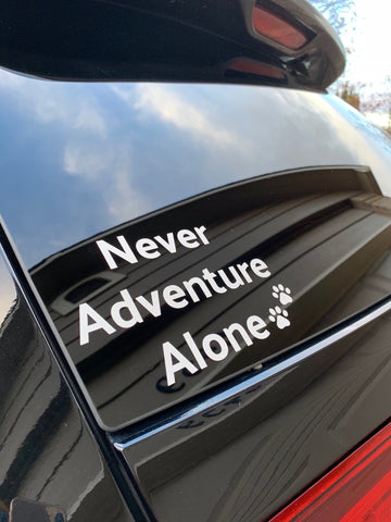 Never Adventure Alone - Car Decal